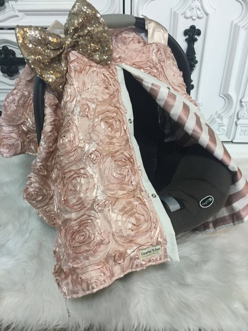 Rose Gold Rosette sparkle car seat canopy Gold and Light Etsy