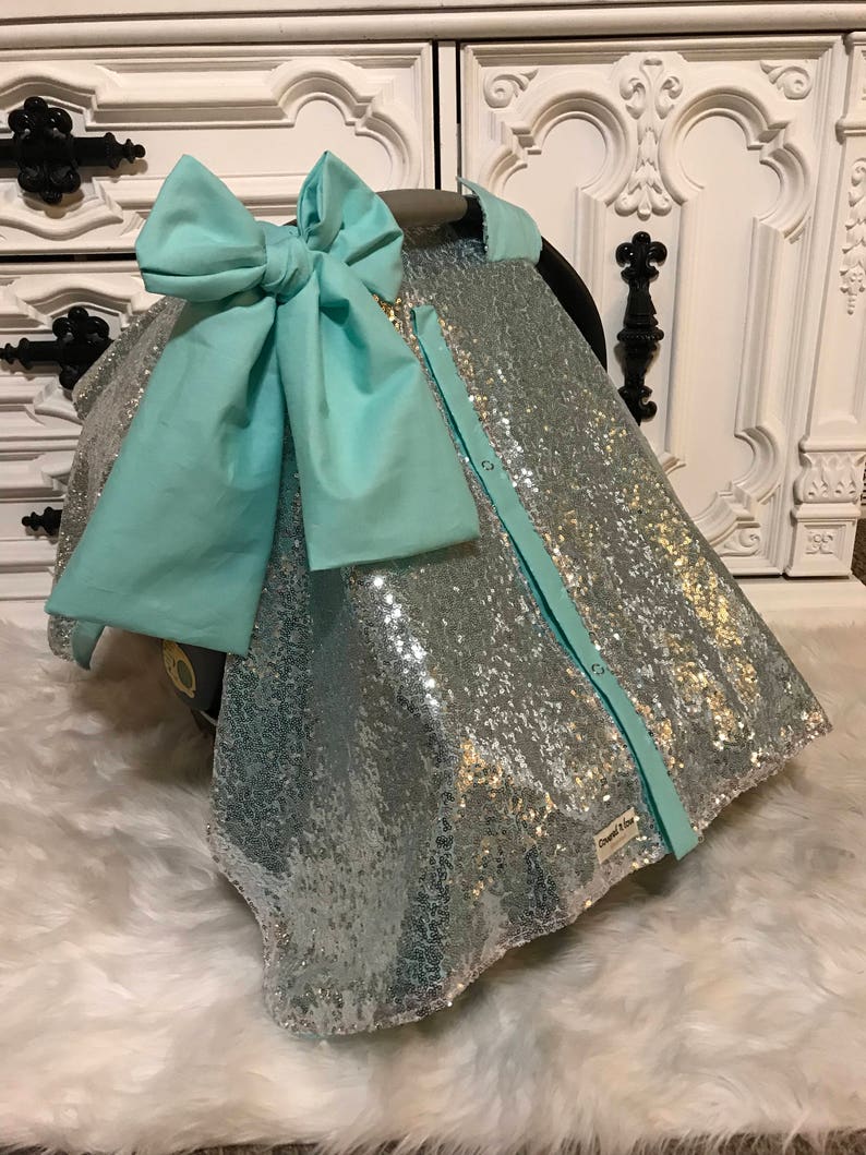 Silver Sparkle Car Seat Canopy / Carseat Cover / Carseat Etsy