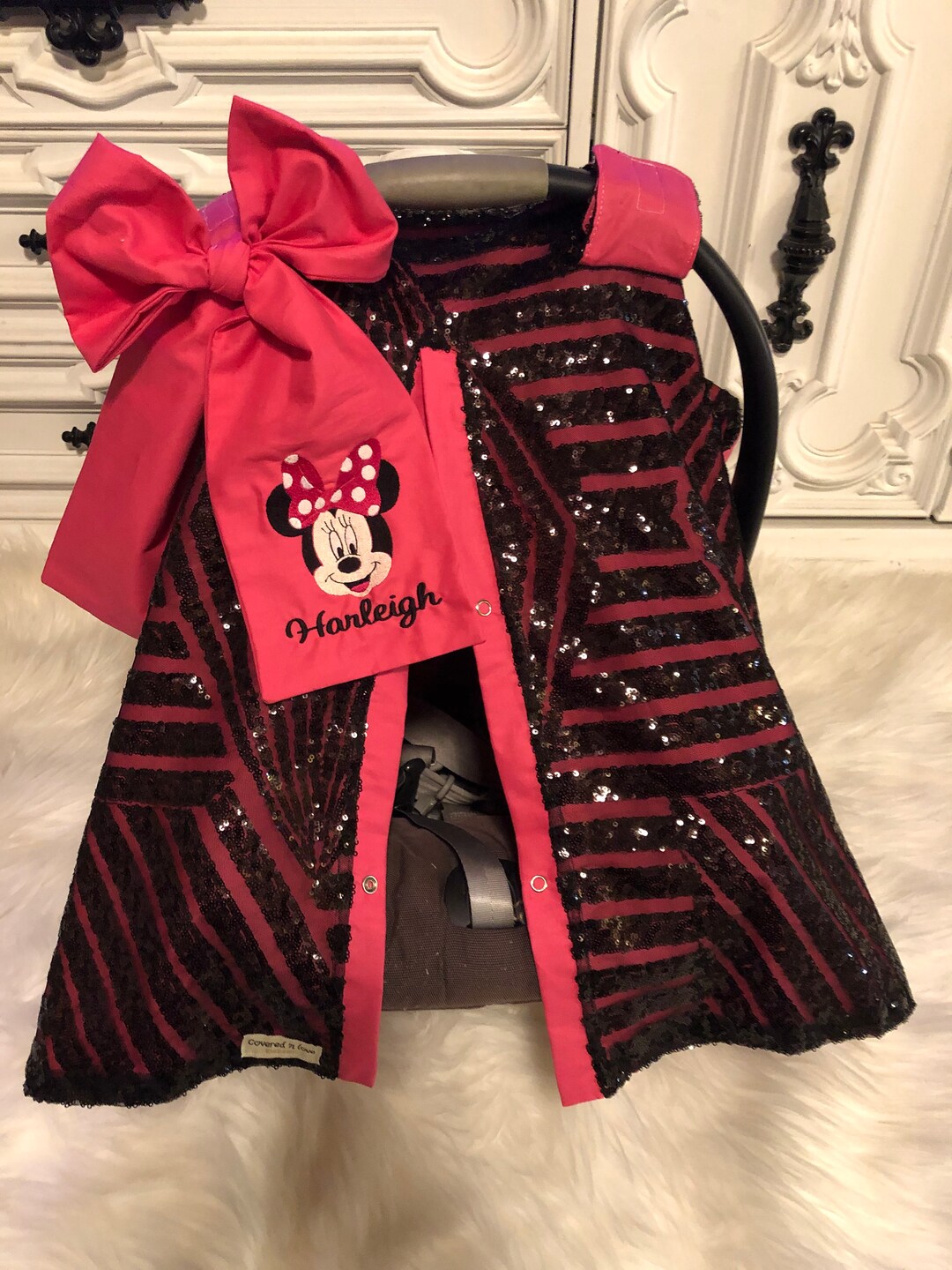 Minnie Mouse Car Seat Canopy Car Seat Cover Carseat Canopy Etsy