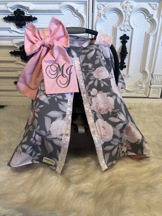 Girl sparkle car seat canopy