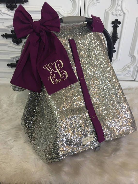 Car seat cover , ADD a matching Jumbo bow with name , jumbo bow , monogram