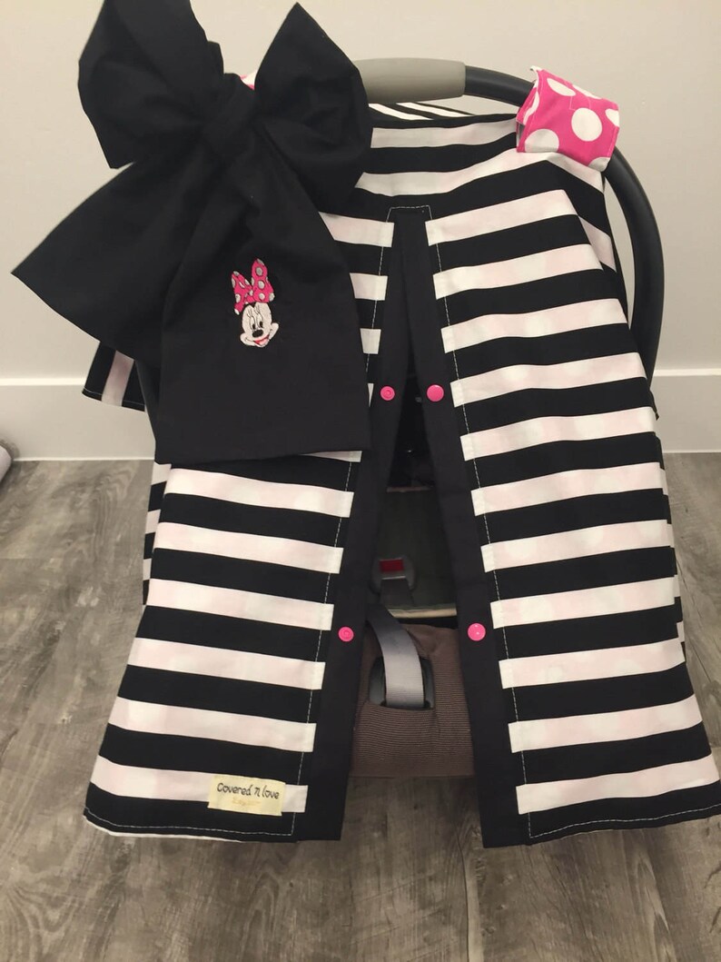 Minnie mouse car seat canopy car seat cover carseat canopy ...