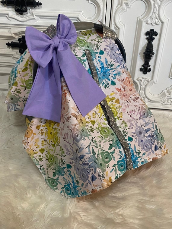 water color floral car seat canopy