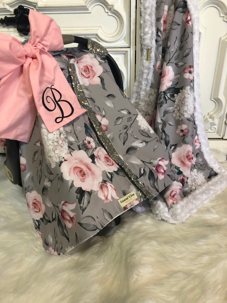 Floral Car Seat Canopy Nursing Cover 2 in 1 Etsy