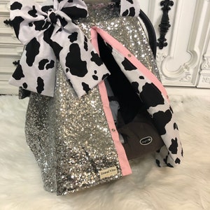 Silver sparkle car seat canopy  / carseat cover / carseat canopy / ooak / sequin / infant car seat cover / silver / sparkle