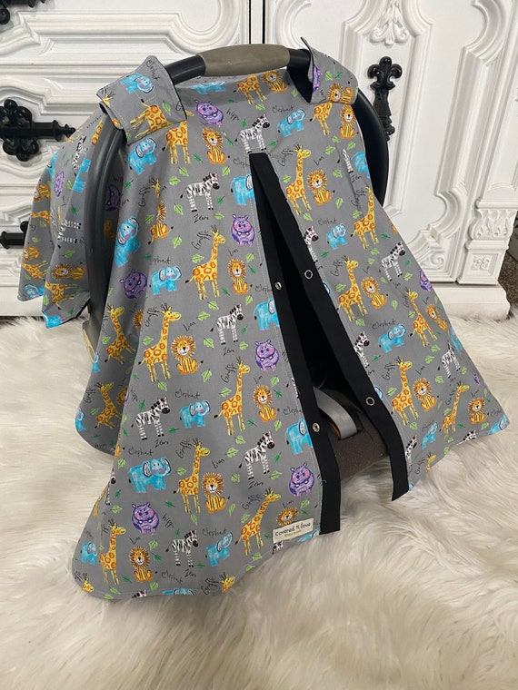 Zoo safari theme car seat canopy