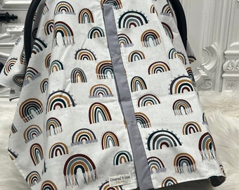 Car seat canopy , rainbow car seat cover