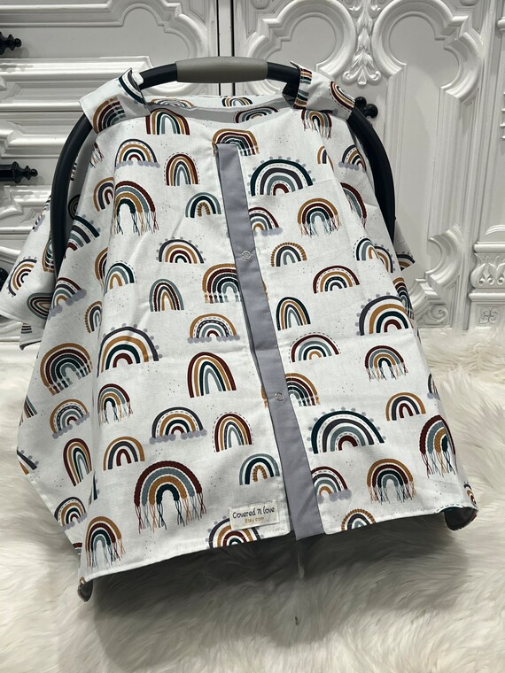 Car seat canopy , rainbow car seat cover