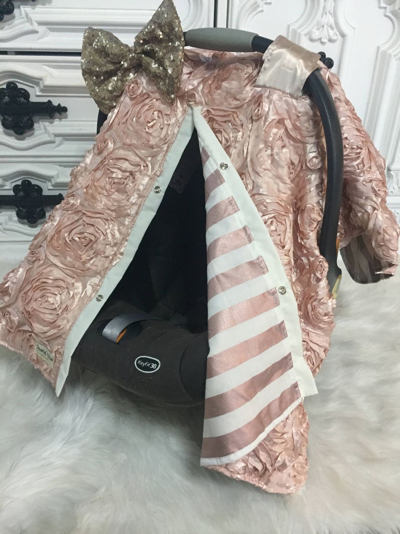Rose Gold Rosette sparkle car seat canopy Gold and Light Etsy