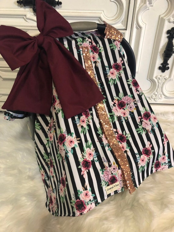 floral car seat canopy , nursing cover , 2 in 1