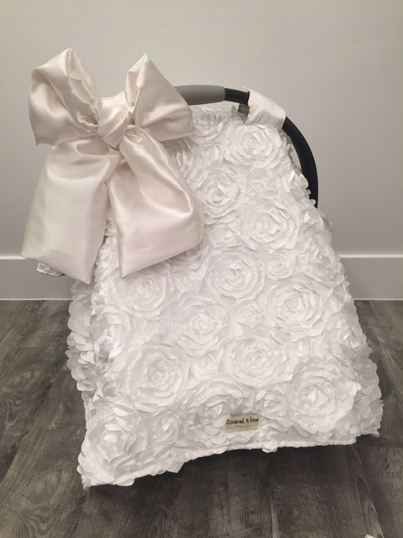 CAR SEAT COVER / car seat canopy / nursing cover / carseat cover / carseat canopy / infant car seat cover / rosette / girly /baby  blessing