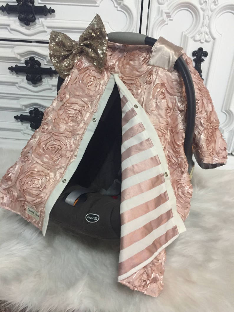 Rose Gold Rosette sparkle car seat canopy Gold and Light Etsy