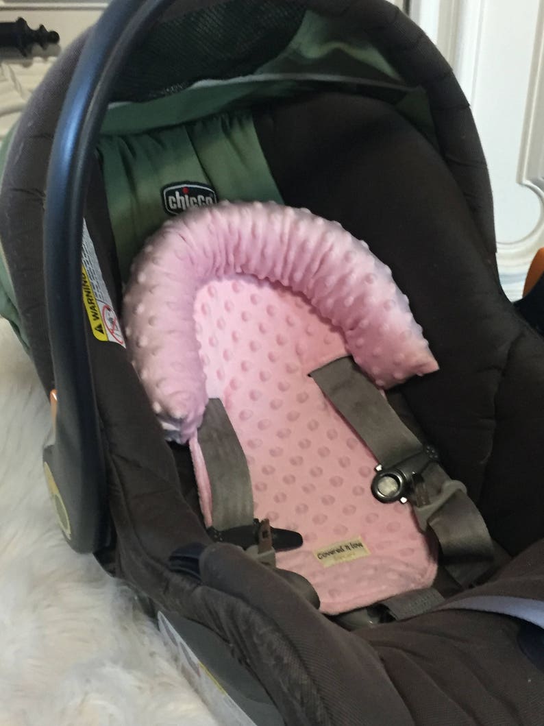 Car Seat Head Support Light Pink