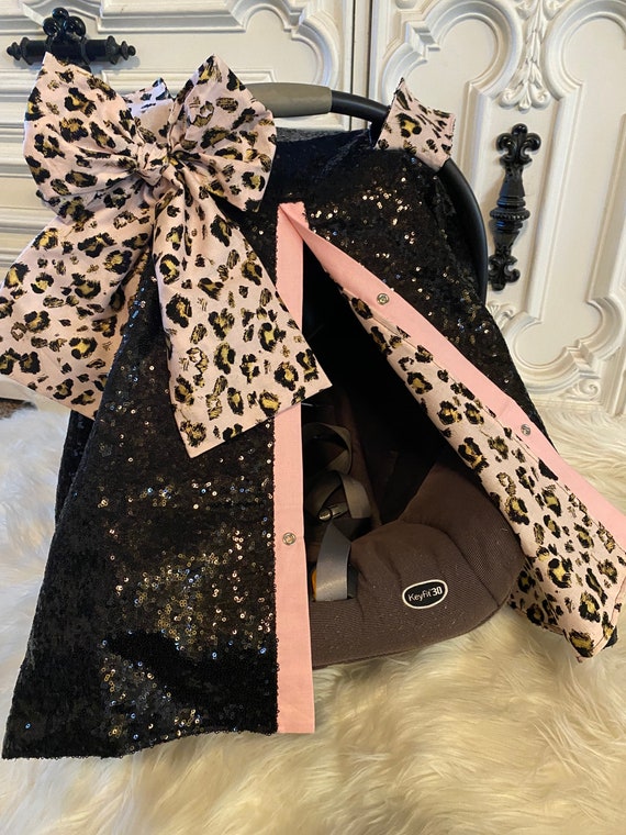 Black sparkle car seat canopy / carseat cover / carseat canopy / ooak / sequin / infant car seat cover / sparkle