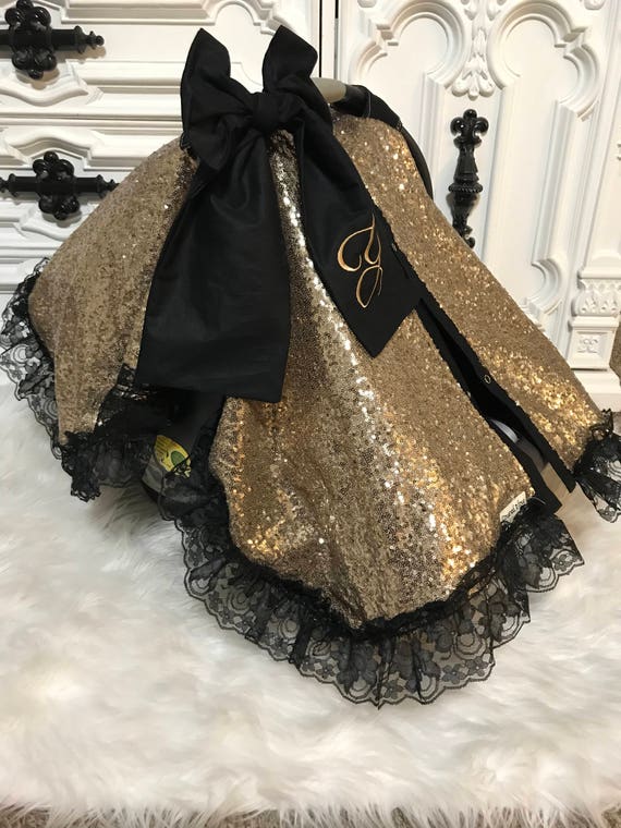 gold sparkle car seat canopy