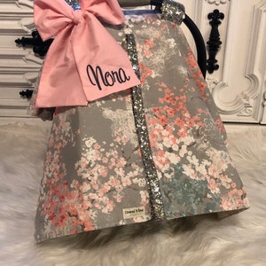 car seat canopy , cherry blossoms