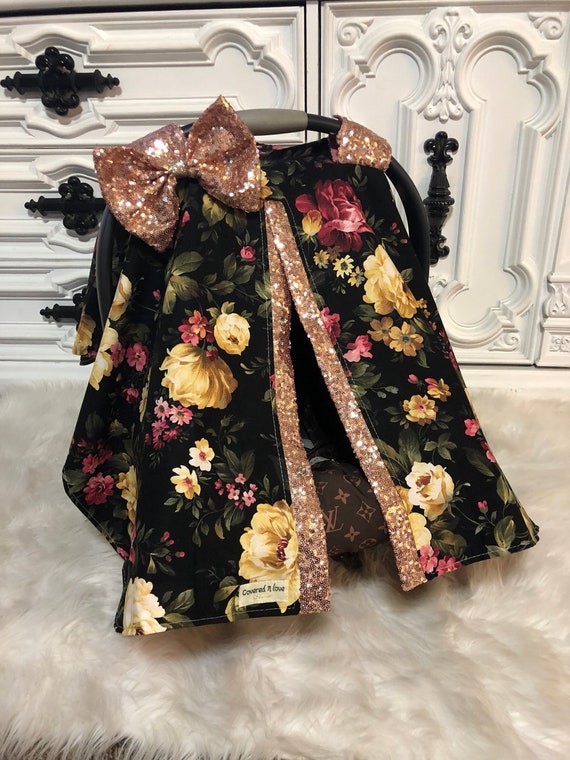floral car seat canopy