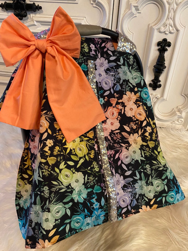 Car seat canopy water color floral car seat cover Etsy