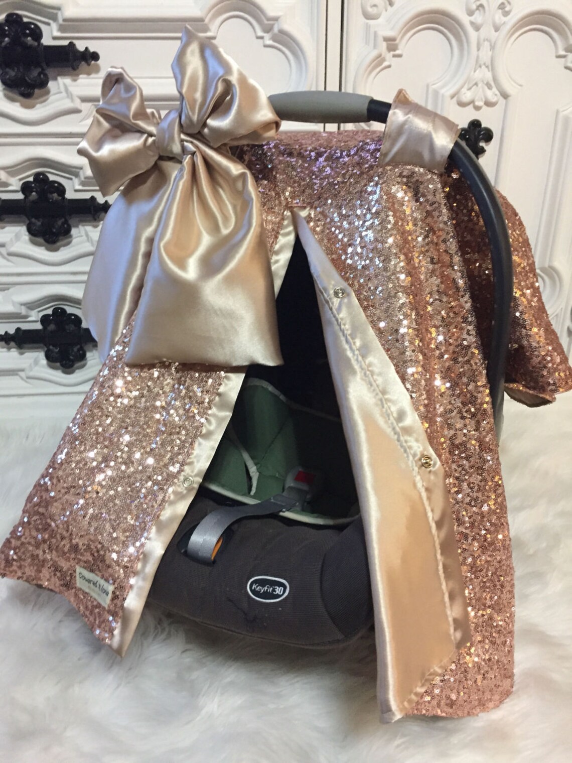 Rose Gold / CAR SEAT COVER / Car Seat Canopy / Nursing Cover / Etsy