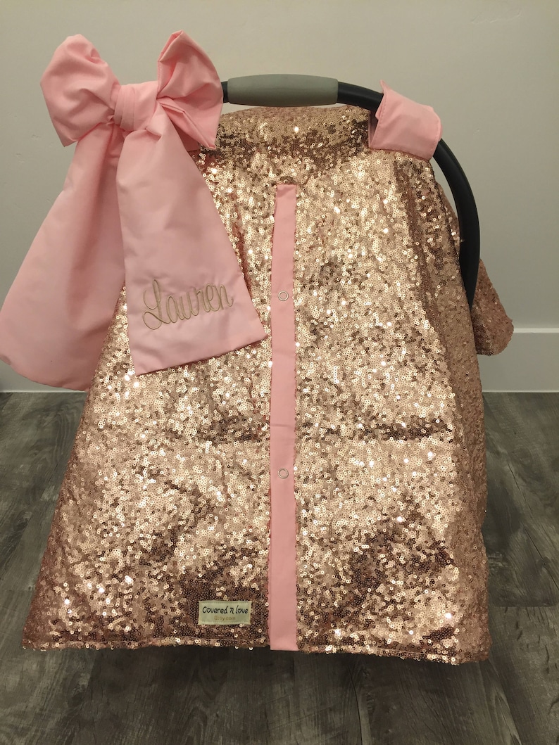 Rose Gold and Baby Pink Car Seat Canopy / Carseat Cover / Etsy
