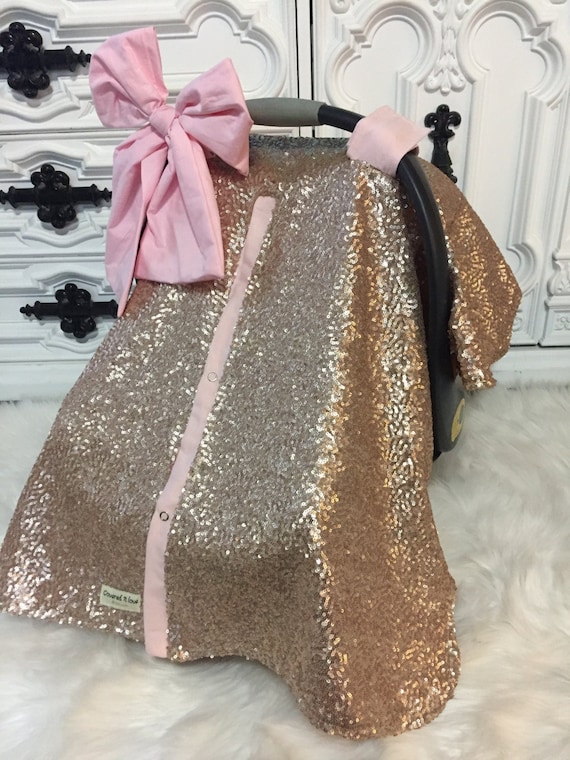 gold sparkle car seat canopy
