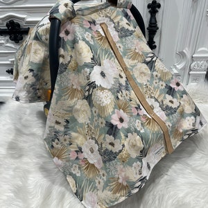 Car seat canopy , floral car seat cover image 8