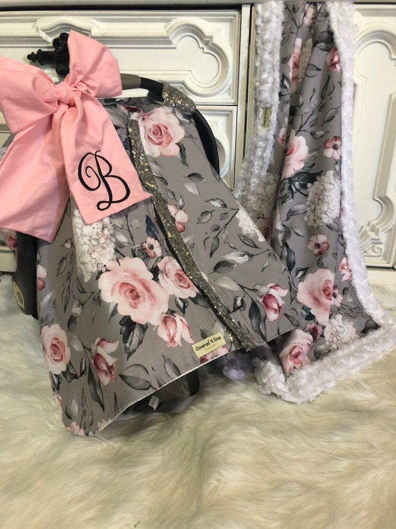 Floral Car Seat Canopy Nursing Cover 2 in 1 Etsy