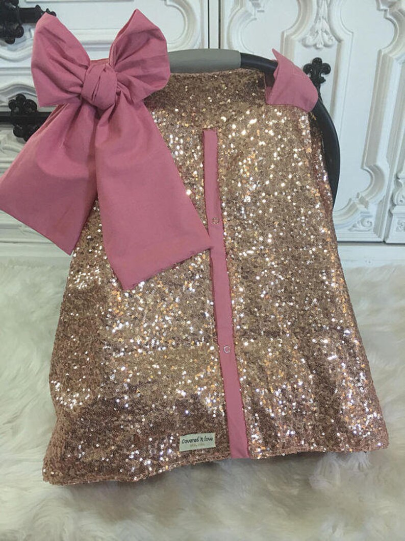 Rose Gold and Blush / CAR SEAT COVER / car seat canopy / Etsy