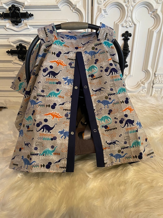 Dinosaur car seat canopy/ car seat cover / nursing cover / carseat canopy / carseat cover