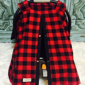 buffalo plaid car seat canopy