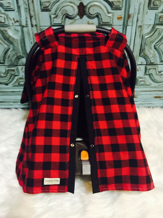 buffalo plaid car seat canopy