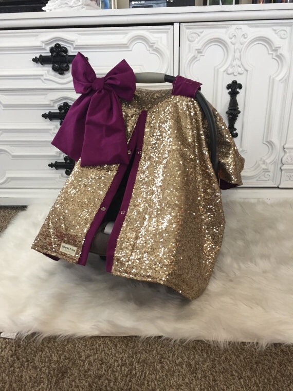 car seat canopy gold sparkle