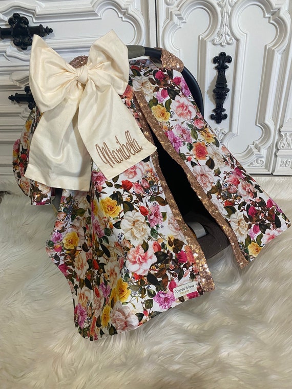 floral car seat canopy