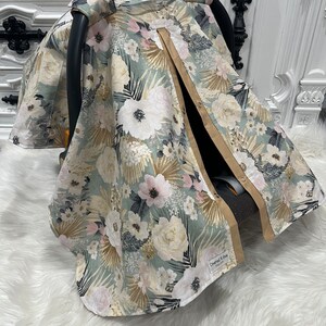 Car seat canopy , floral car seat cover image 5