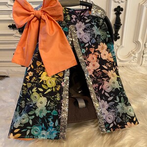 car seat canopy , water color floral car seat cover