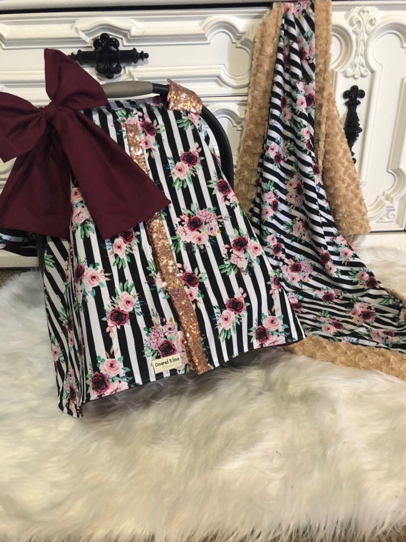 Floral Car Seat Canopy Nursing Cover 2 in 1 Etsy