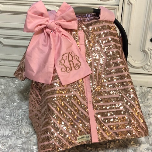 Iridescent and Baby Pink Car Seat Canopy / Carseat Cover / Etsy