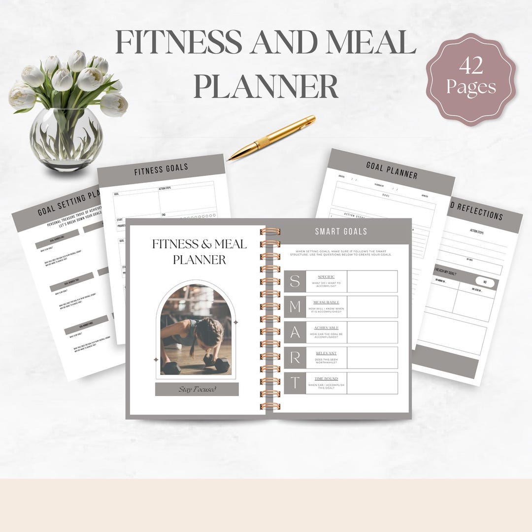 Fitness and Meal Planner Bundle:printable PDF Download A4 Size - Etsy