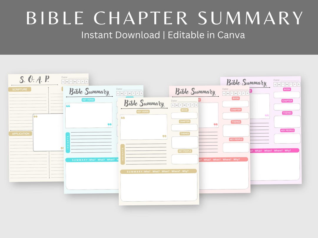 Bible Study Bundle - Printable Study Guide - Digital Bible Journal ...
