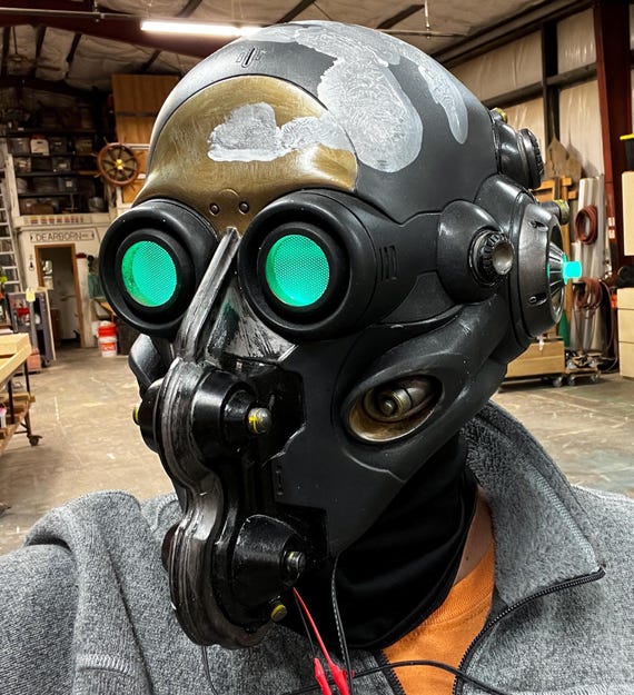 Scourge Helmet.  Original Design sci fi helmet for cosplay.