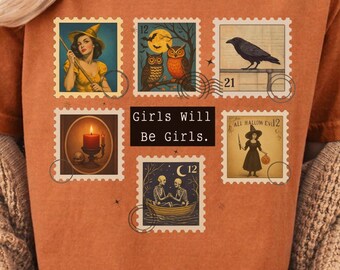 Vintage Witch T-Shirt: Girls Will Be Girls, Funny Witchy Feminist Tee
