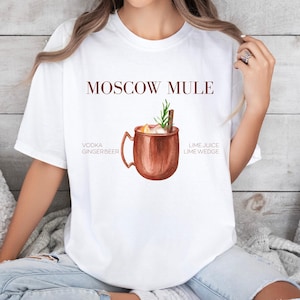 Moscow Mule Unisex T-shirt, Perfect for Cocktail Lovers, Summer Parties, Gift for Bartenders, Casual Wear, Drink Enthusiast Gift