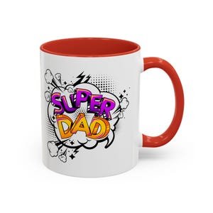 Super Dad Accent Coffee Mug - Fun Gift for Father&#39;s Day, Birthday, Superhero-Themed, Unique Coffee Cup, Dad Appreciation