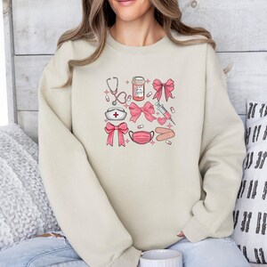 Cute Medical-themed Crewneck Sweatshirt, Nurse Gift, Healthcare Apparel, Cozy Sweatshirt, Hospital Worker Style
