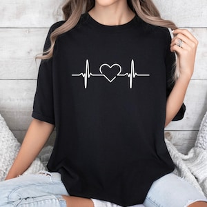 Heartbeat Love Unisex Softstyle T-Shirt, Gift for Health Professionals, Casual Tee, Valentine&#39;s Day Gift, Heartbeat Design