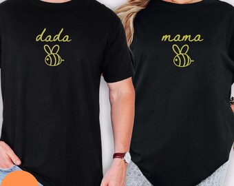 First Bee Day Birthday T-Shirt, Mama Dada Family Matching