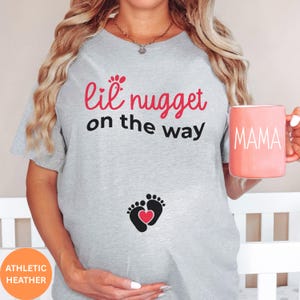 Lil Nugget Pregnancy Announcement Shirt: Baby Reveal Tee Baby Shower Gift