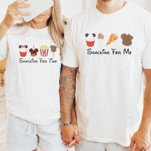 Disney Matching Shirts Snacking For 2 Eating for Two Pregnancy Announcement T-Shirt Baby Reveal Expecting Mom Couples Pregnant Shirt
