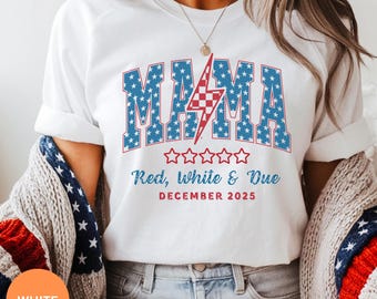 4th of July Pregnancy Announcement Shirt: American Mama Maternity Tee