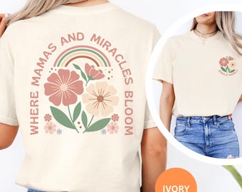 Custom Floral Doula Shirt, Mother Baby Nurse Tee, Comfort Colors